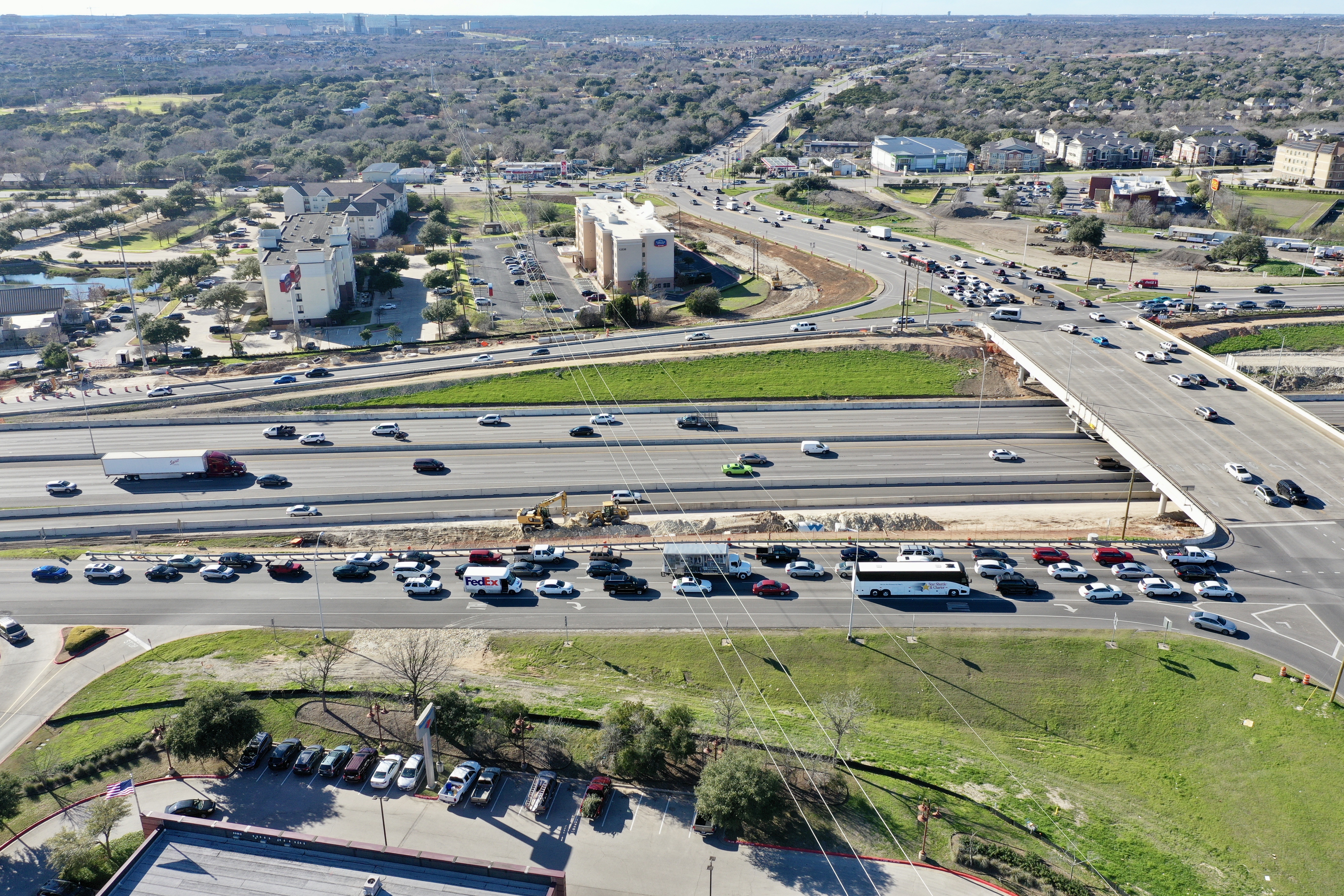 I-35 at Parmer Lane progress - February 2020
